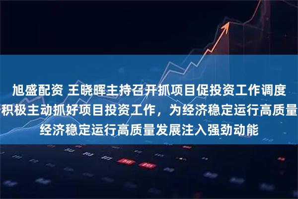 旭盛配资 王晓晖主持召开抓项目促投资工作调度会强调：因时因势积极主动抓好项目投资工作，为经济稳定运行高质量发展注入强劲动能